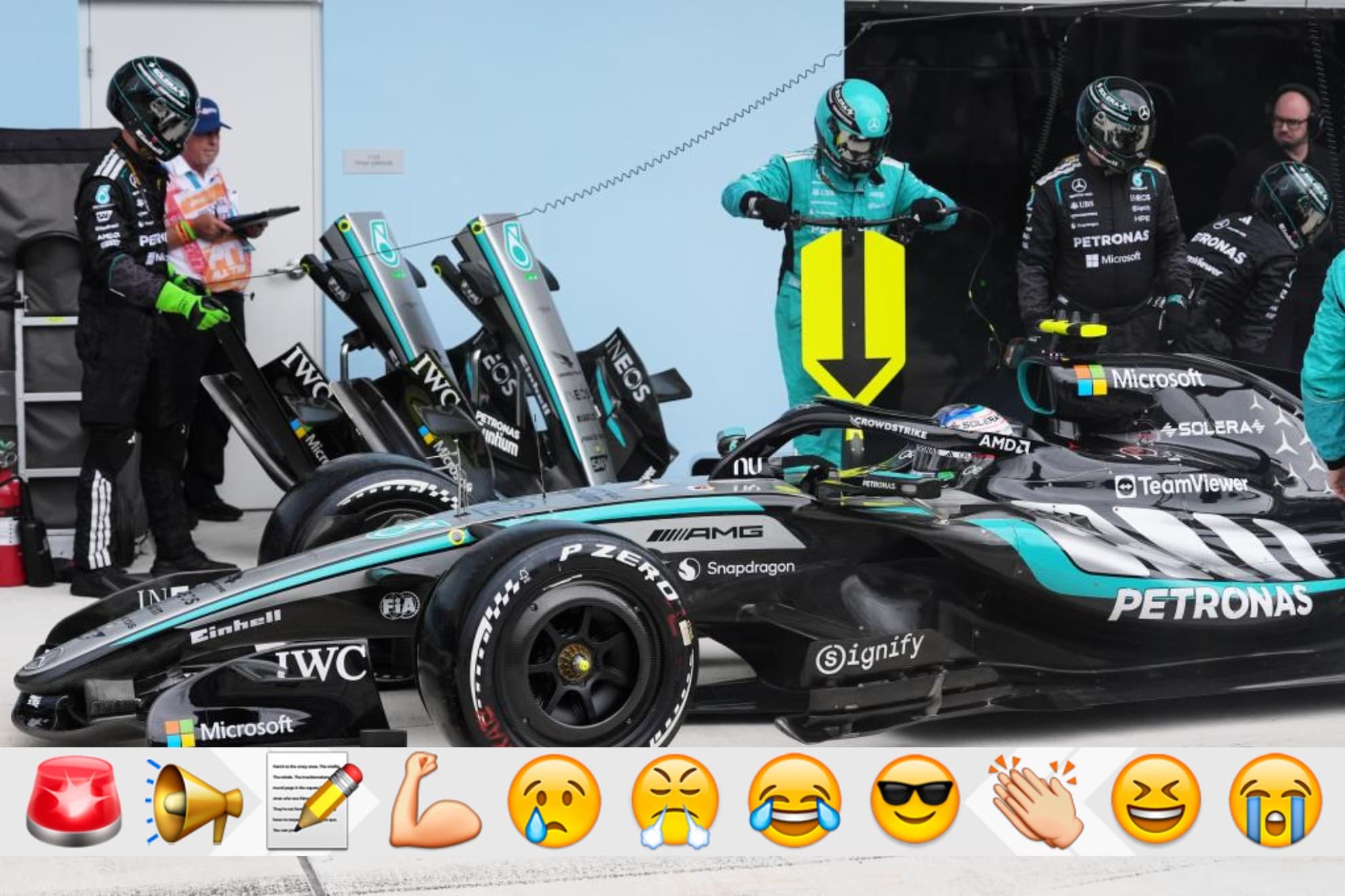 Antonelli, en la parada que le dio el triunfo en Miami.