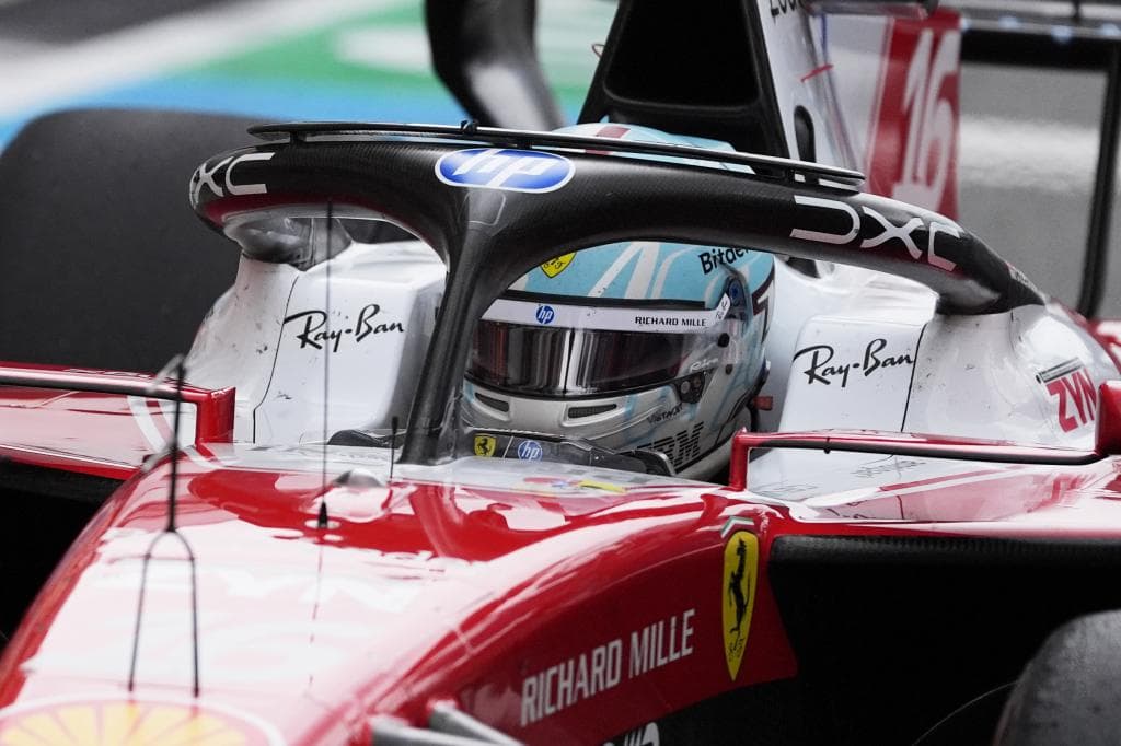 Leclerc, en el coche.