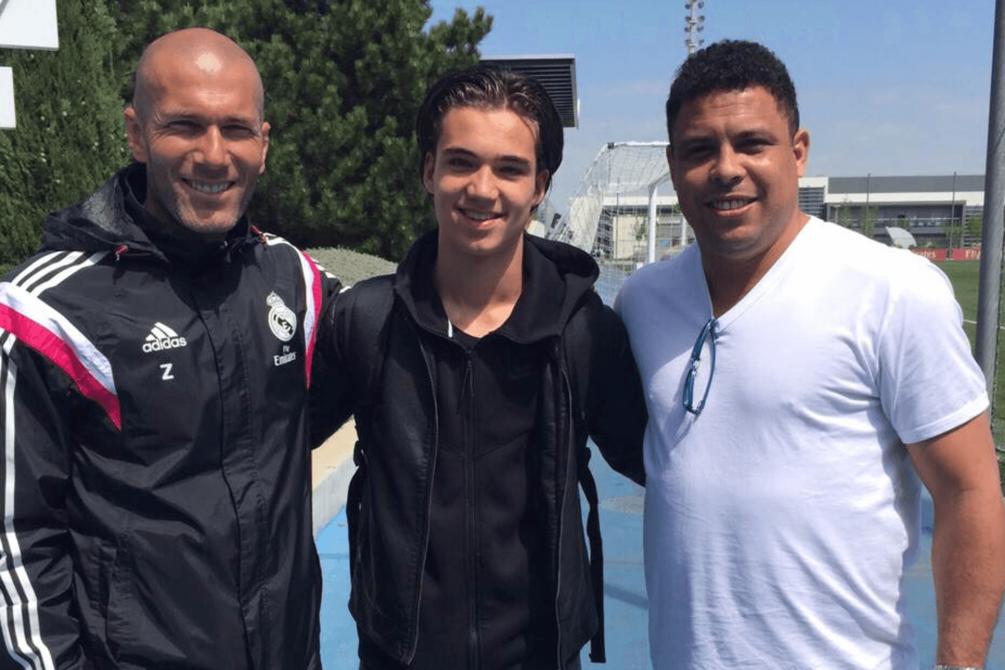 Peeters junto a Zidane y Ronaldo en Valdebebas