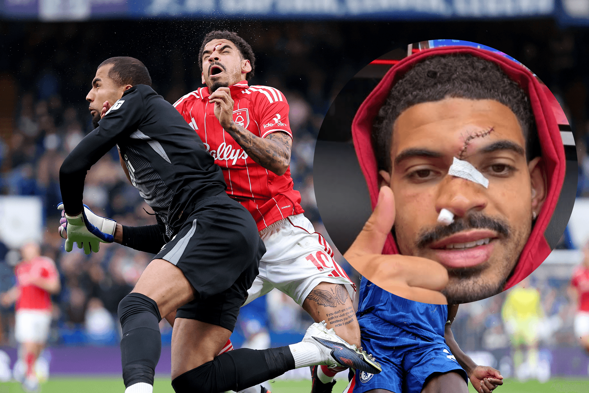Morgan Gibbs-White y Robert Sánchez protagonizaron uno de los choques más desagradables de la temporada.