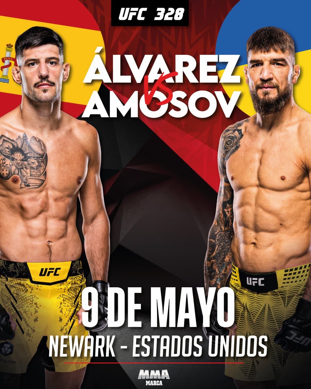 El cartel del combate entre Joel y Amosov.