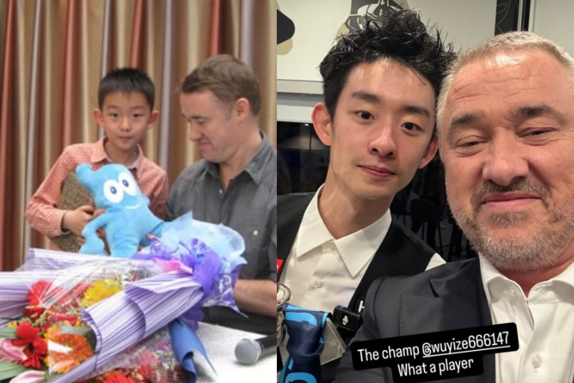 Wu con Hendry, ahora y en 2012.