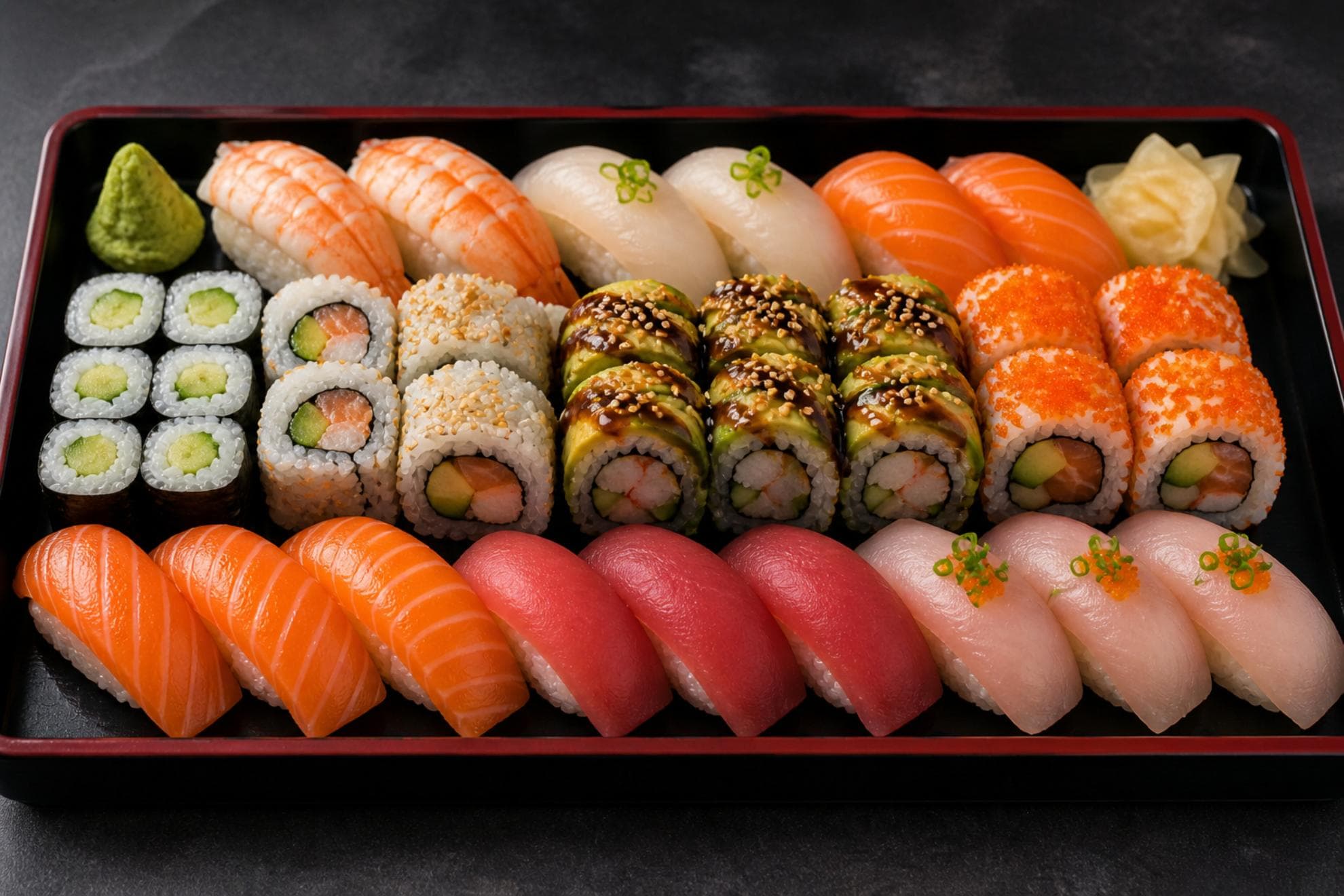 Bandeja de sushi.