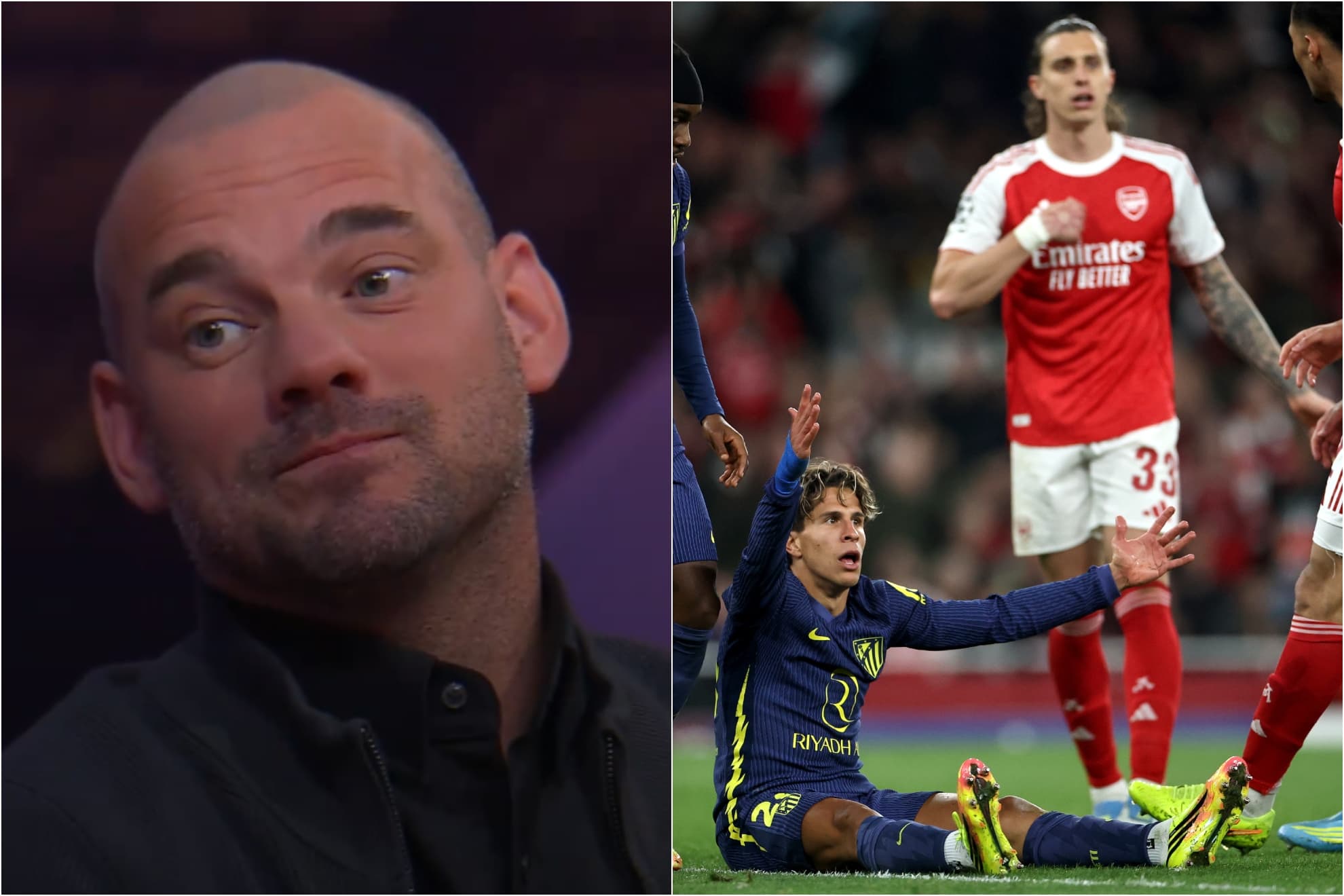 Sneijder y la acción del posible penalti con Giuliano