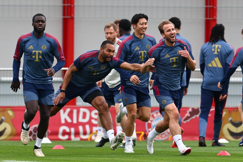 Sesión de entrenamiento del Bayern previa al partido del PSG.