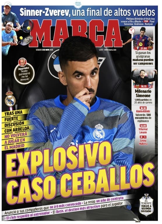 Portada de MARCA del 2 de mayo.