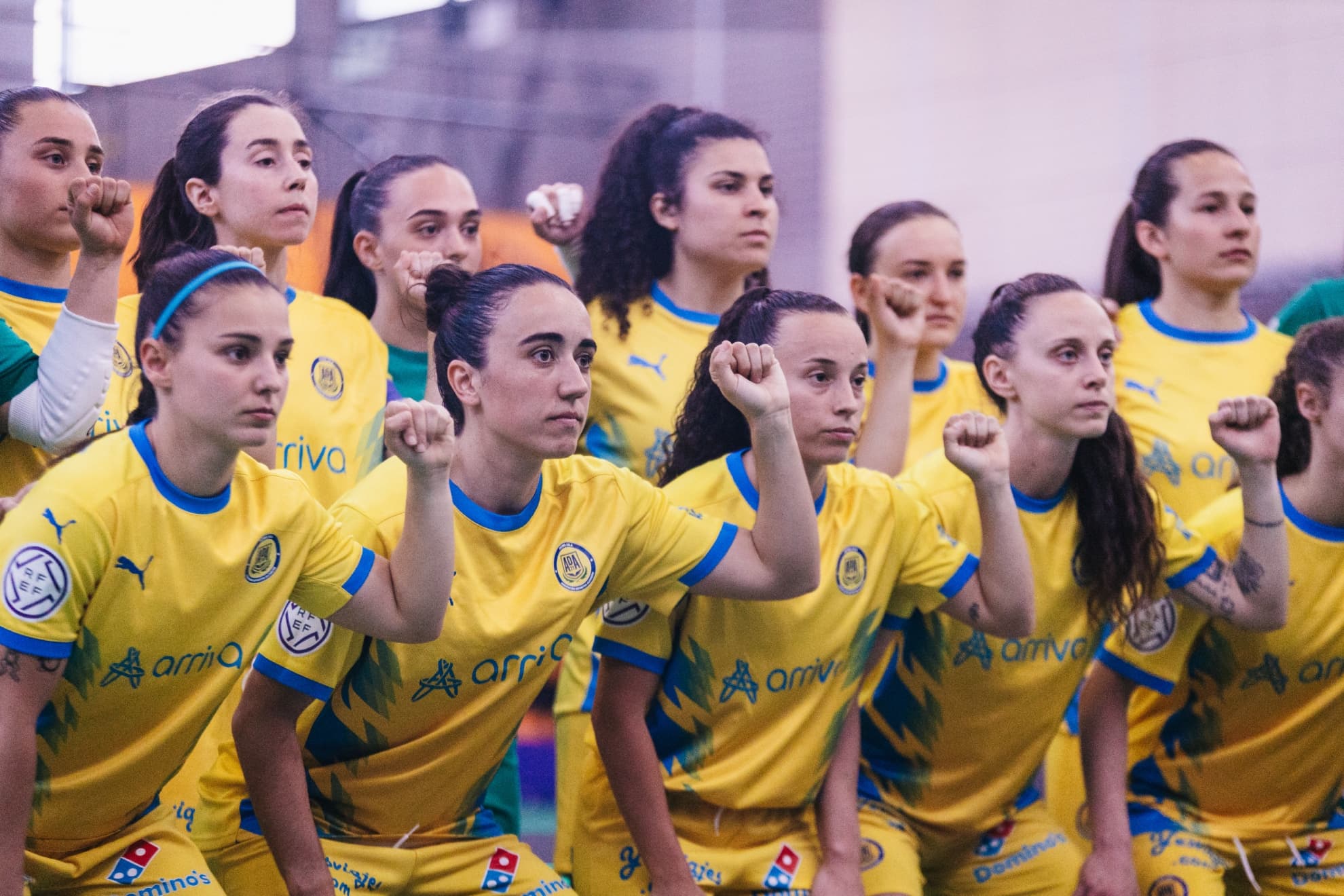 La protesta de las jugadoras del Alcorcón.