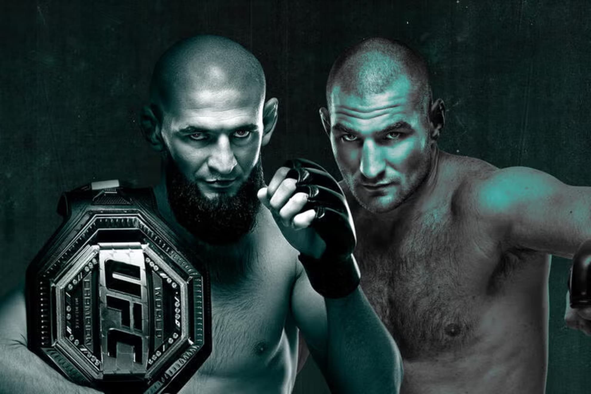Cartel del combate entre Chimaev y Strickland.
