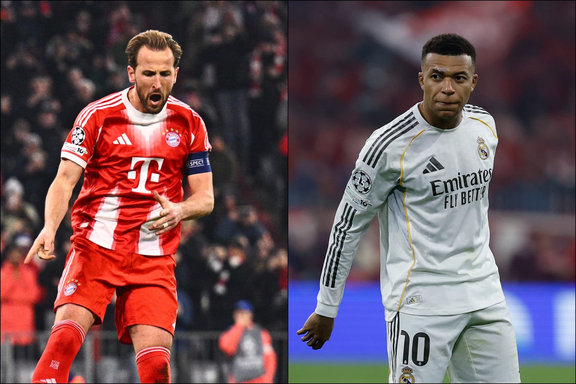 Harry Kane (32) y Kylian Mbappé (27) luchan por el "pichichi" de la Champions.