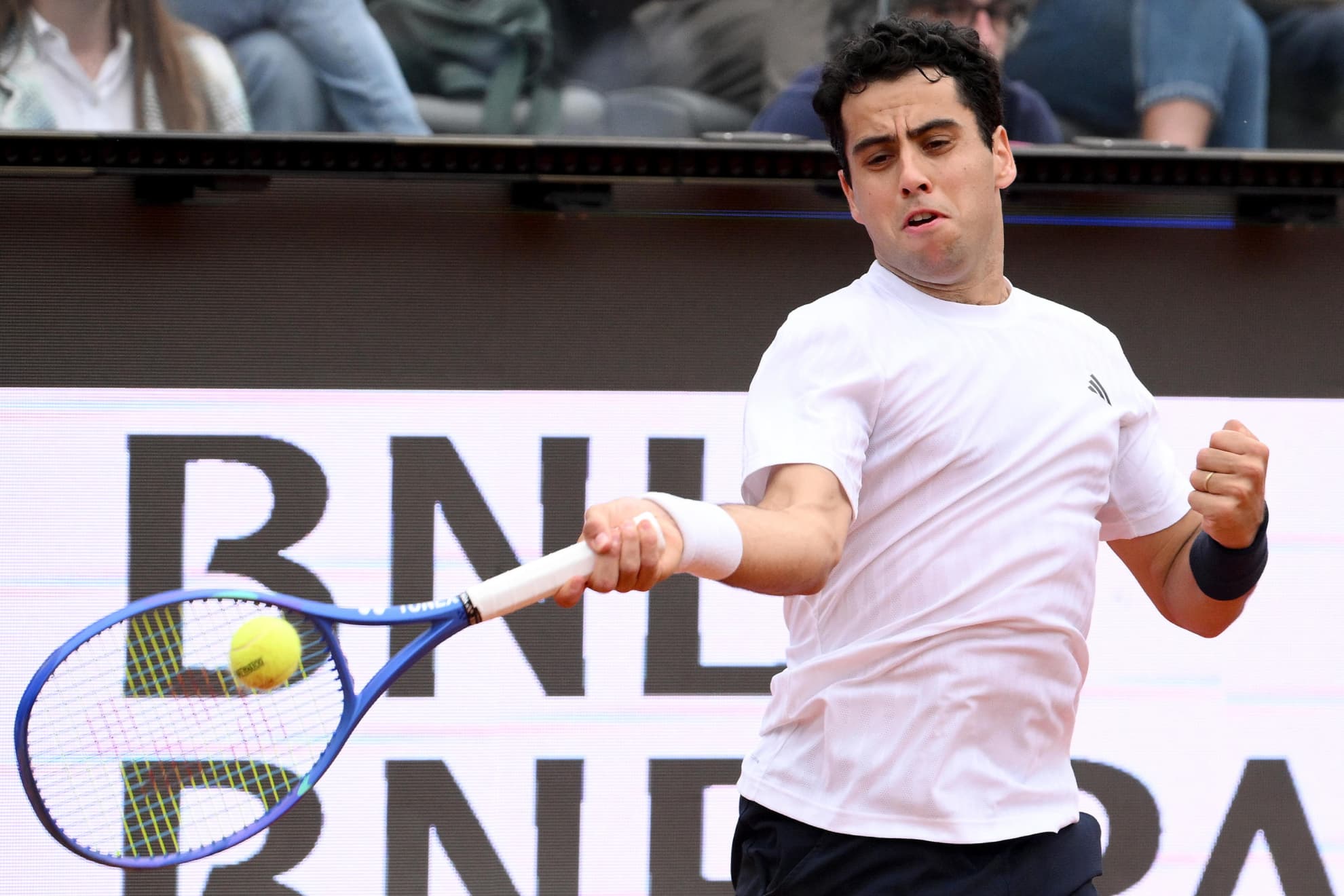 Jaume Munar durante su partido de hoy en Roma ante Matteo Arnaldi.