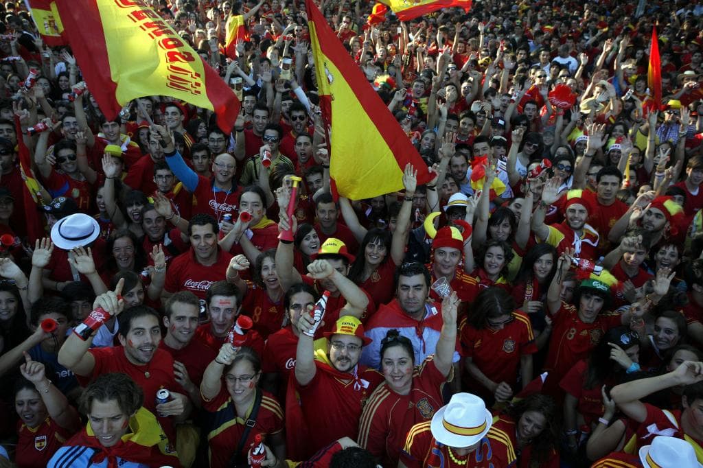 Aficionados de la selección española.