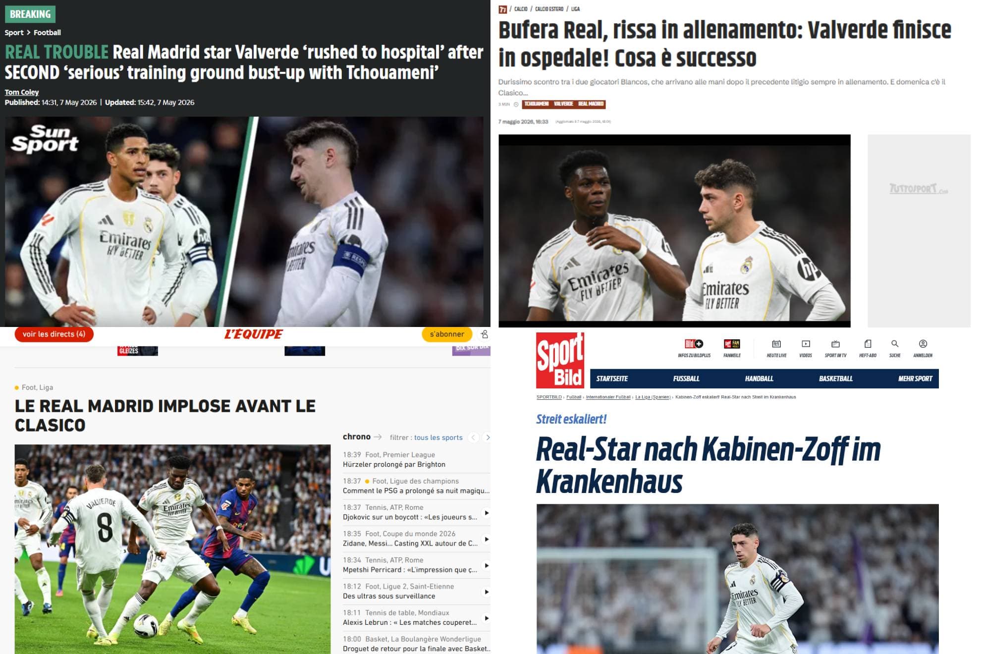 Portadas internacionales tras la exclusiva de MARCA.