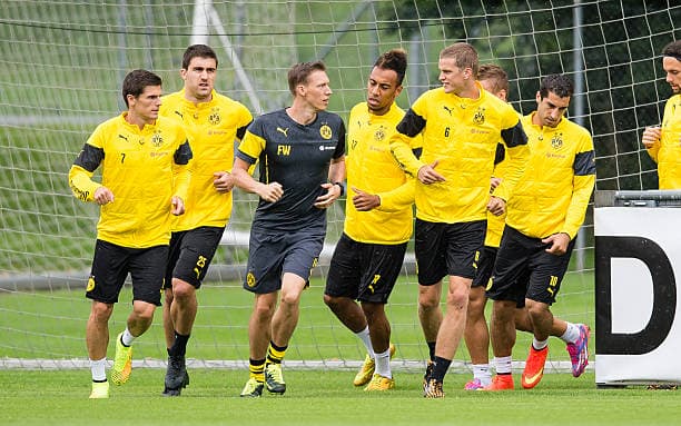 Florian Wangler, en una pretemporada del Borussia Dortmund.