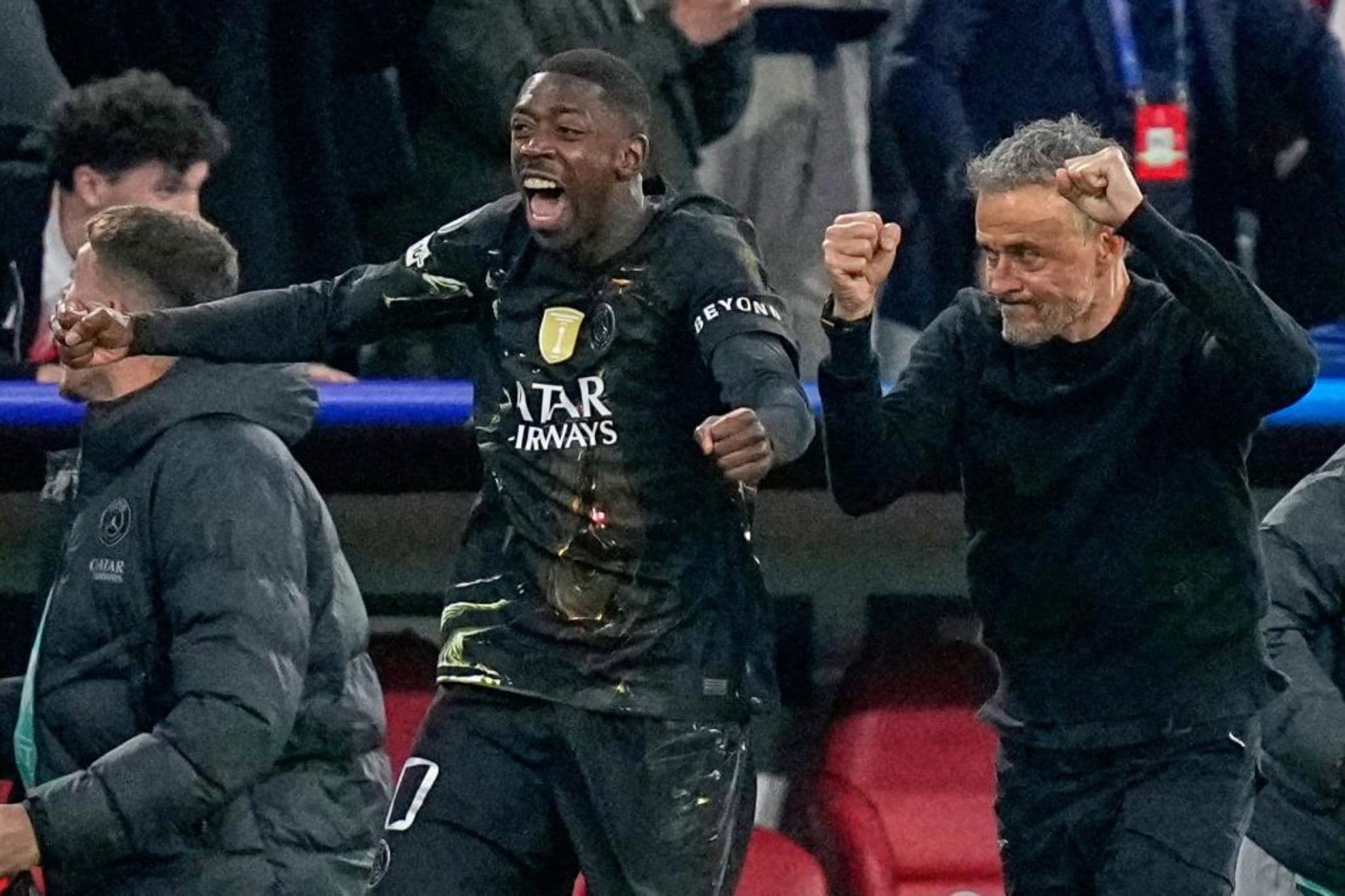 Luis Enrique celebra el pase a la final de Champions.