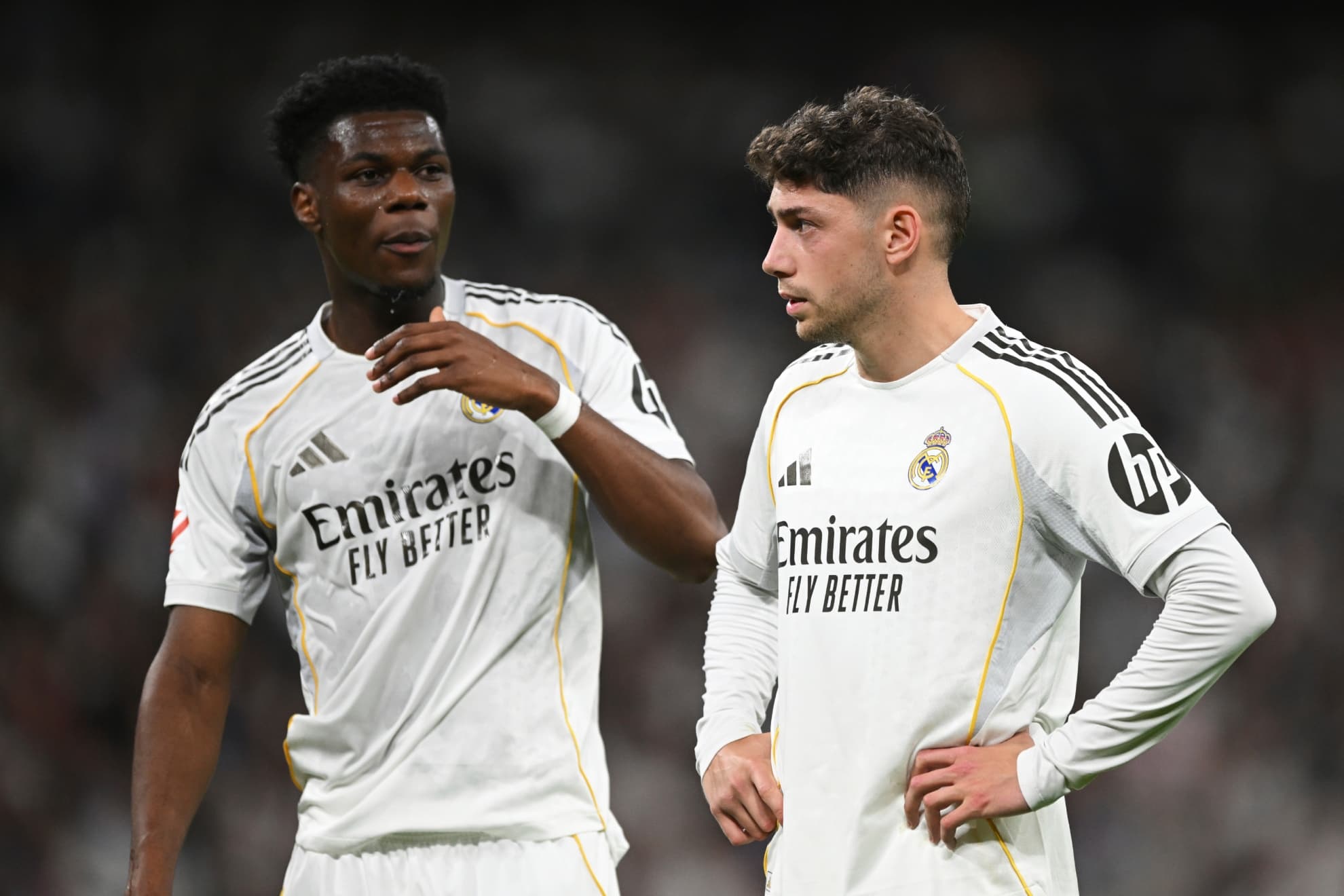 Tchouaméni y Valverde, durante un partido.