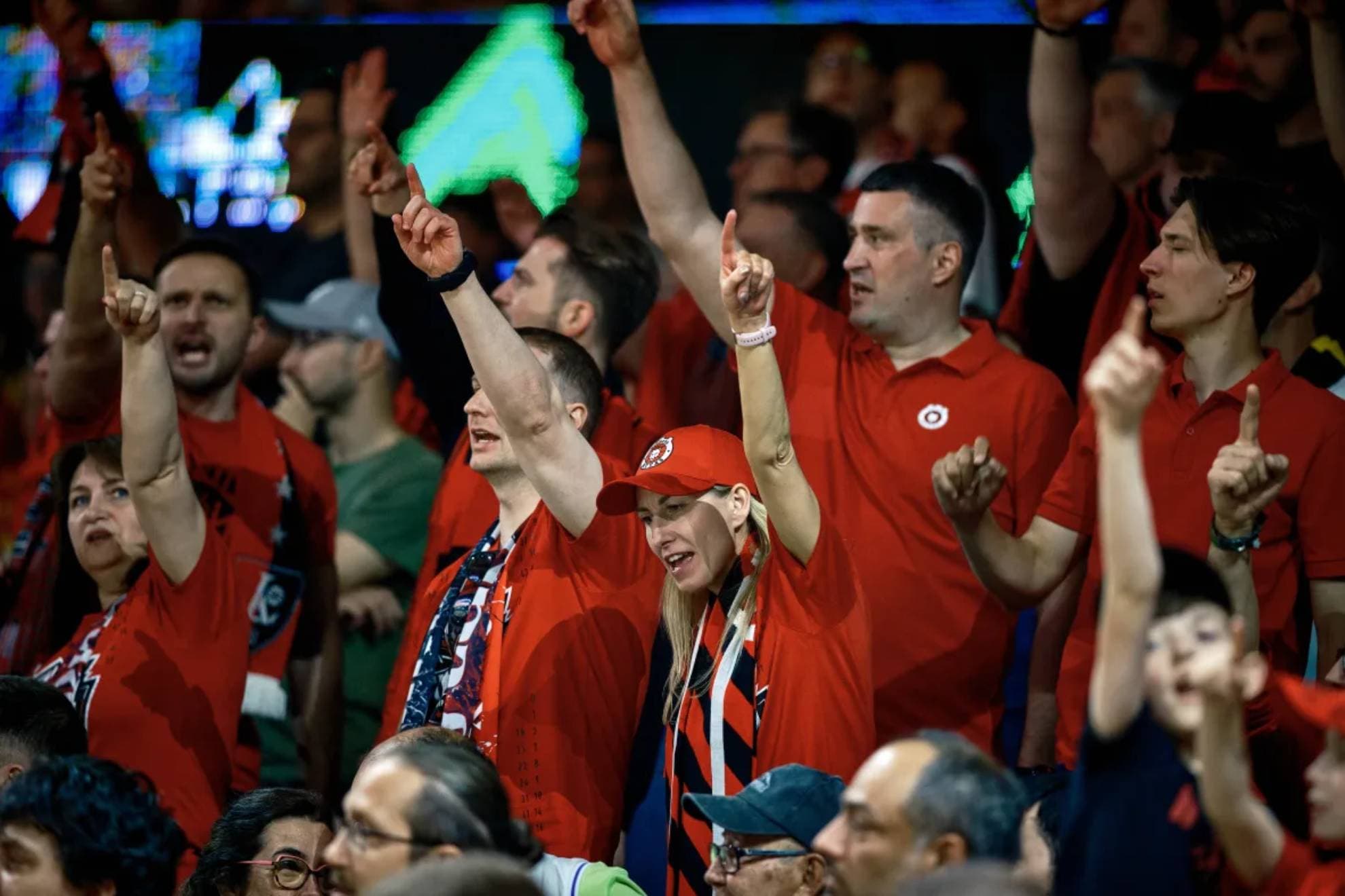 La afición del Rytas Vilnius, mayoría en el pabellón de Badalona.