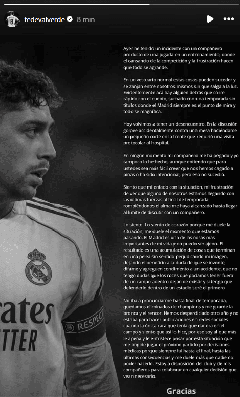 El comunicado de Valverde