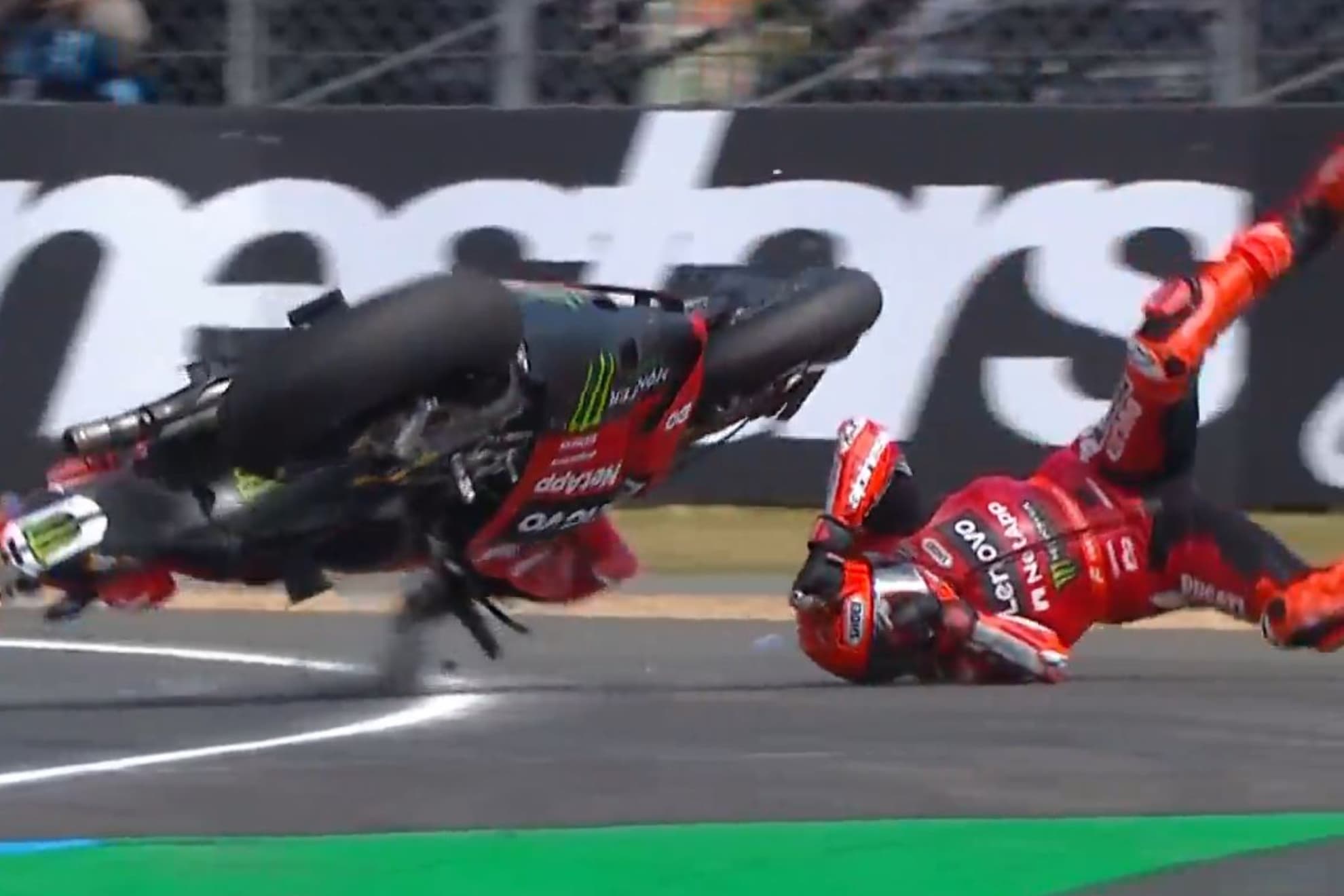 Marc Márquez perdió el control de su GP26 al final del Sprint de Le Mans.
