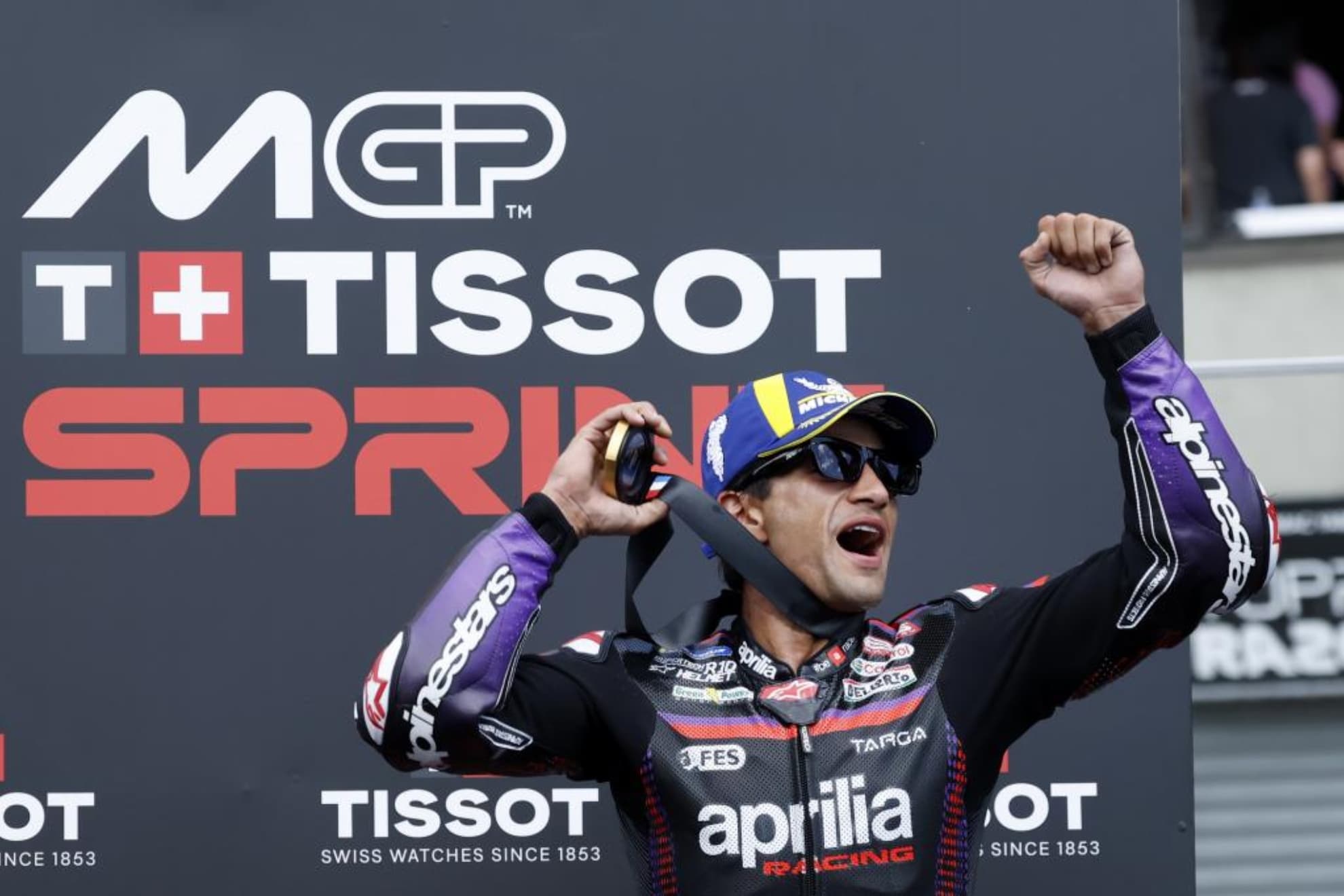 Jorge Martín, en el podio del Sprint de Le Mans.