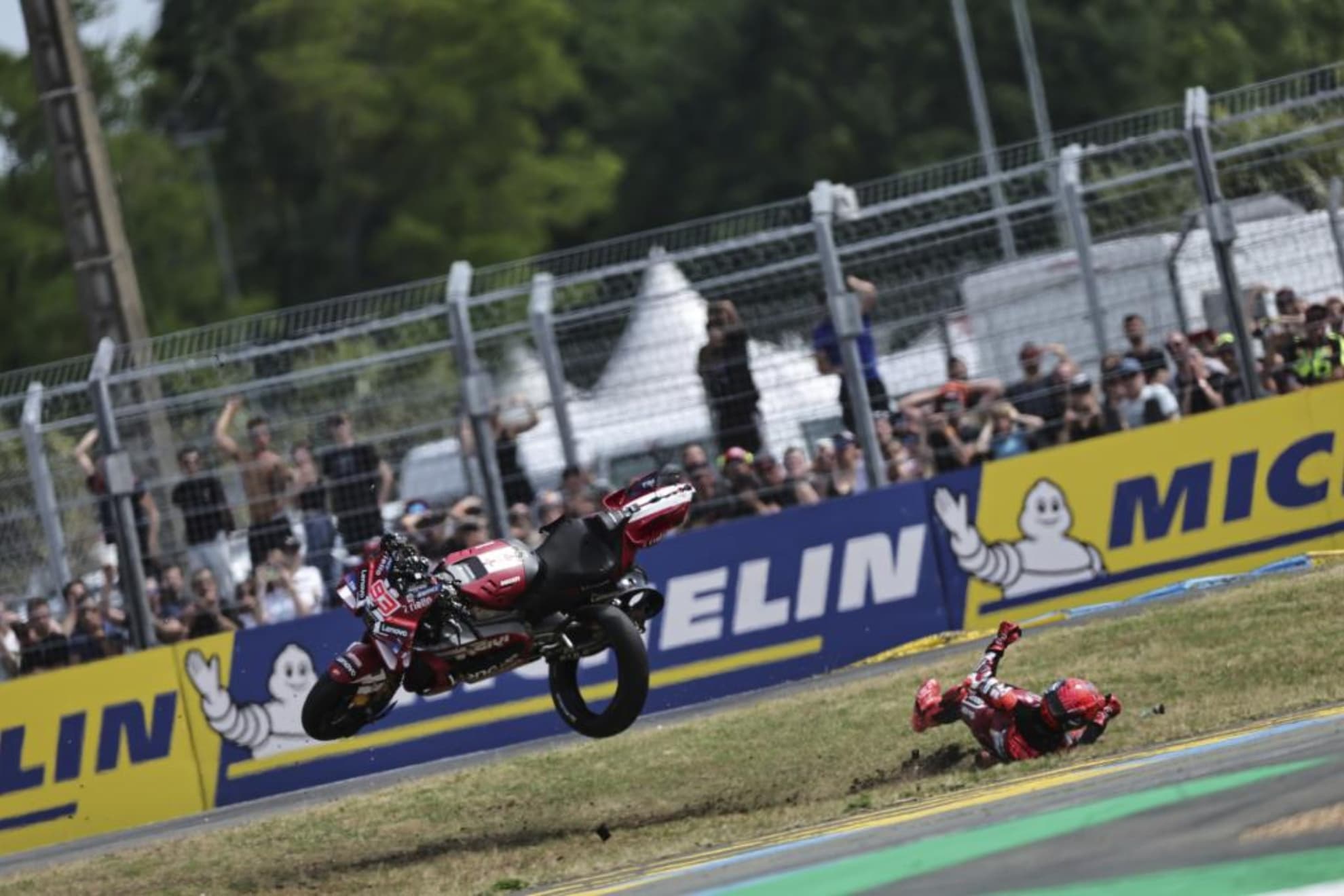 Marc Márquez, en su caída en el Sprint.