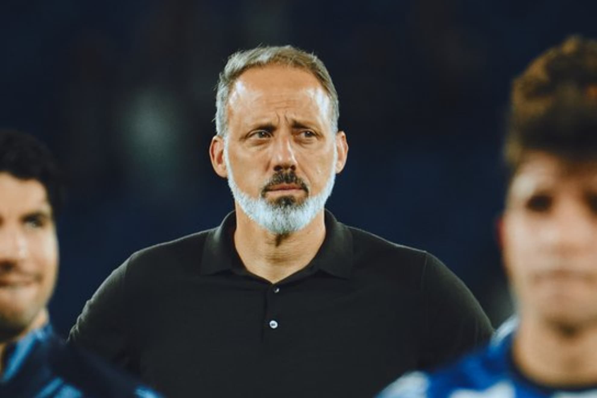 Pellegrino Matarazzo serio, tras el empate en Anoeta contra el Betis.