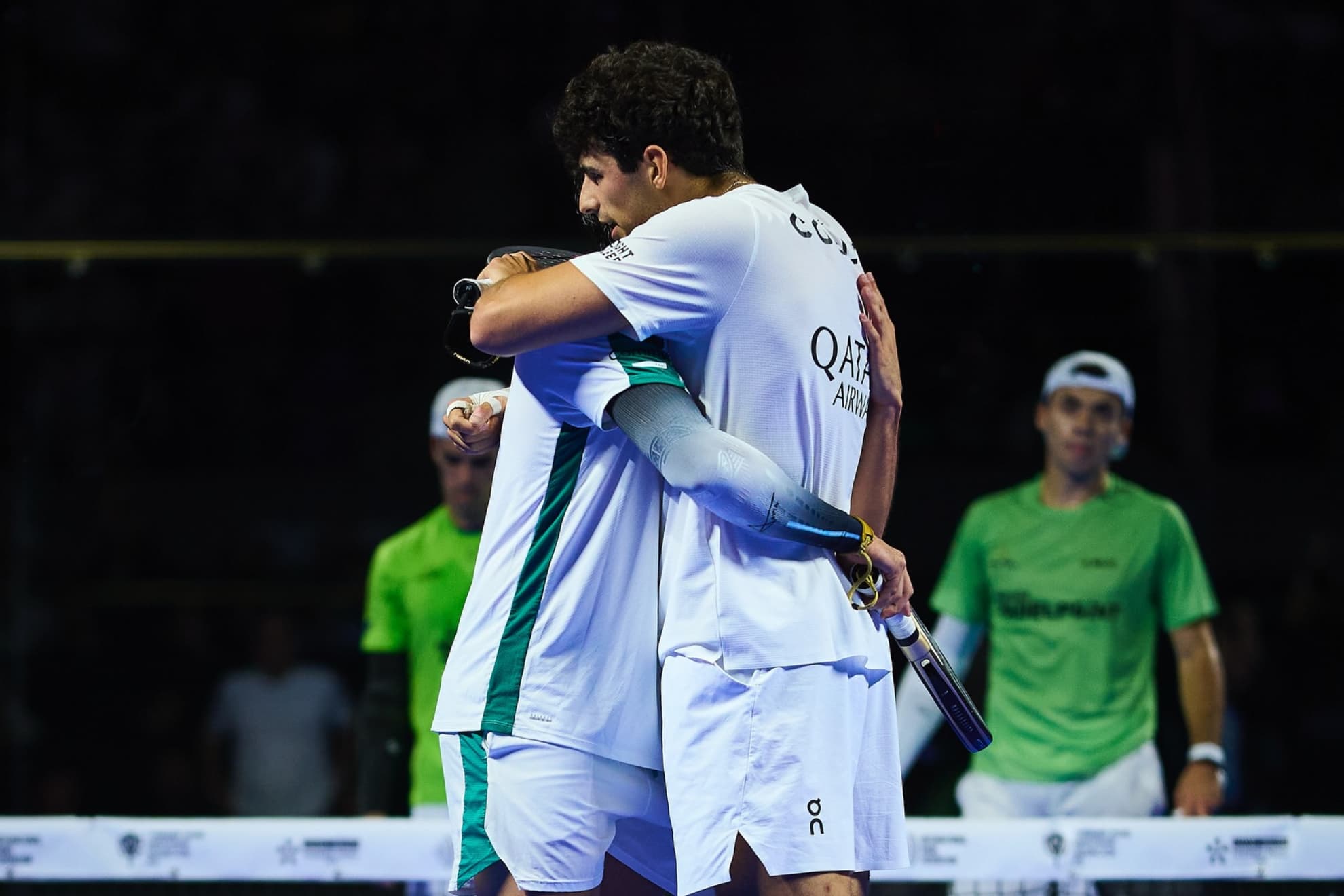 Coello y Tapia celebrando su victoria.