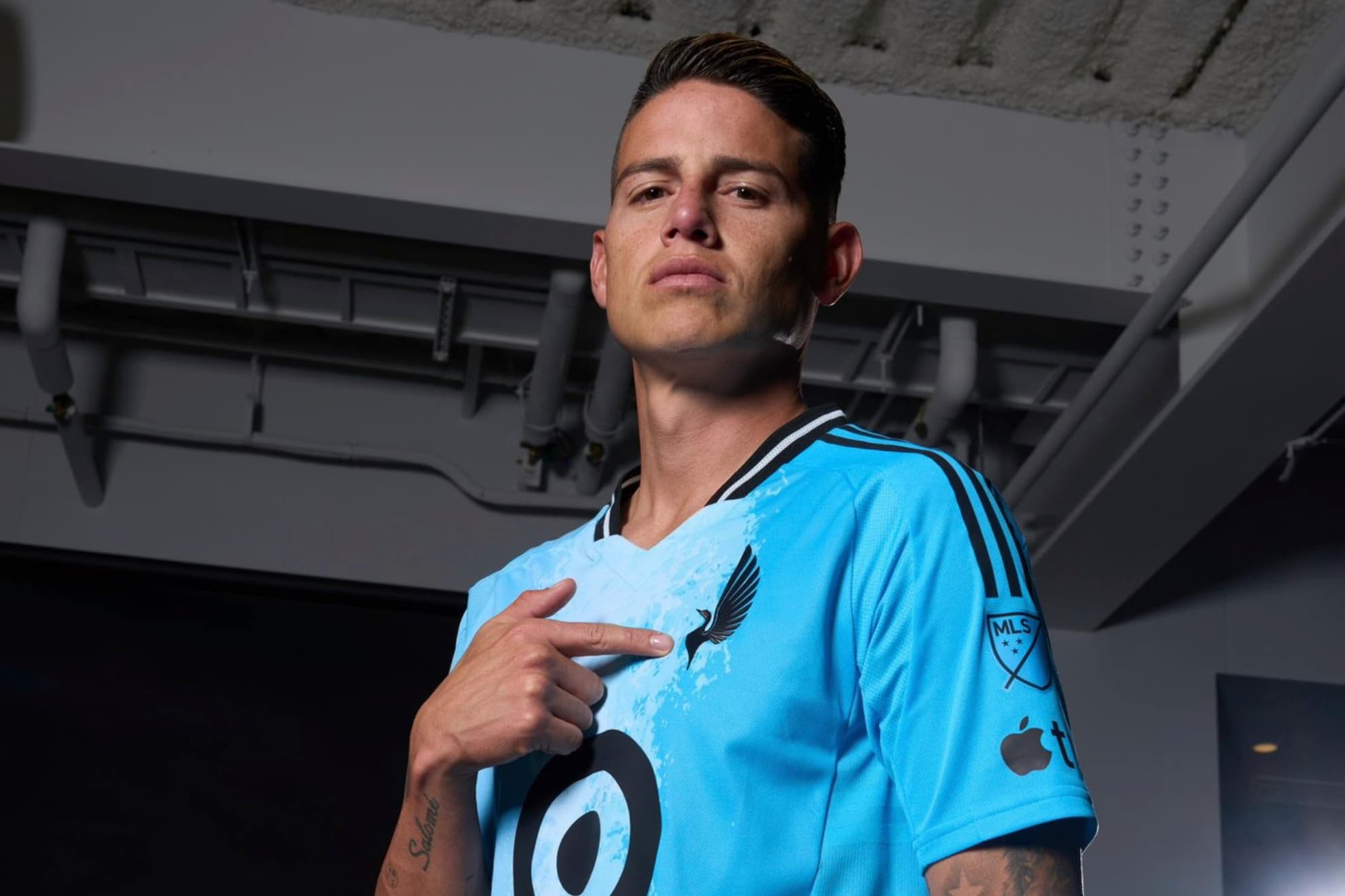 James, con la camiseta de Minnesota United.