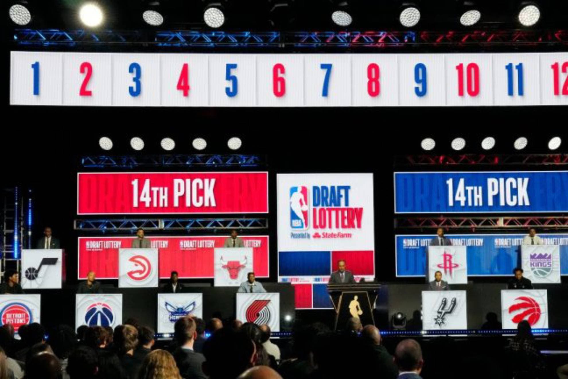 Una imagen de una lotería del draft de la NBA de las últimas temporadas.