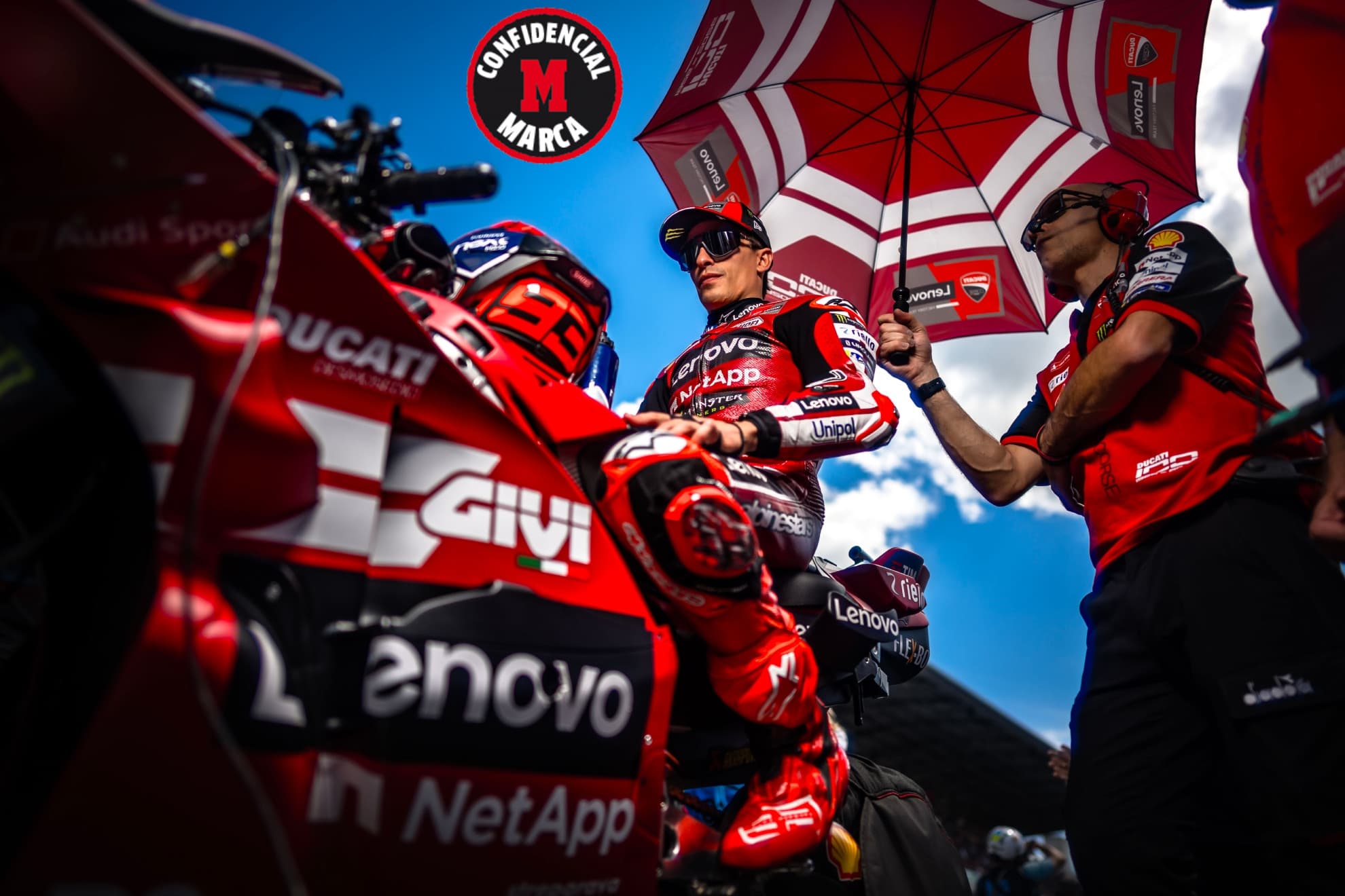 Marc Márquez, en la parrilla de Le Mans, el sábado.
