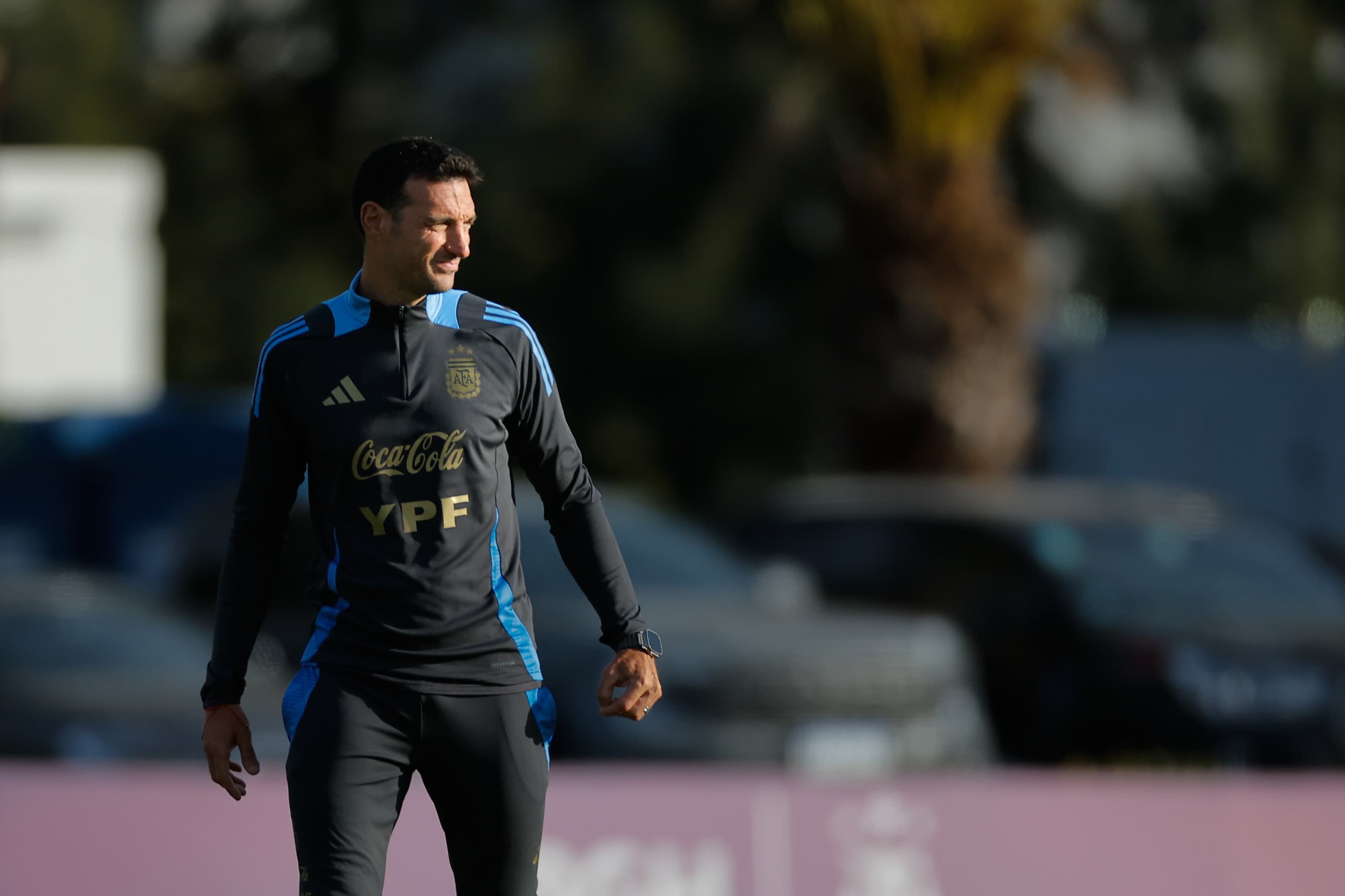 Lionel Scaloni, durante un entrenamiento de la selección argentina