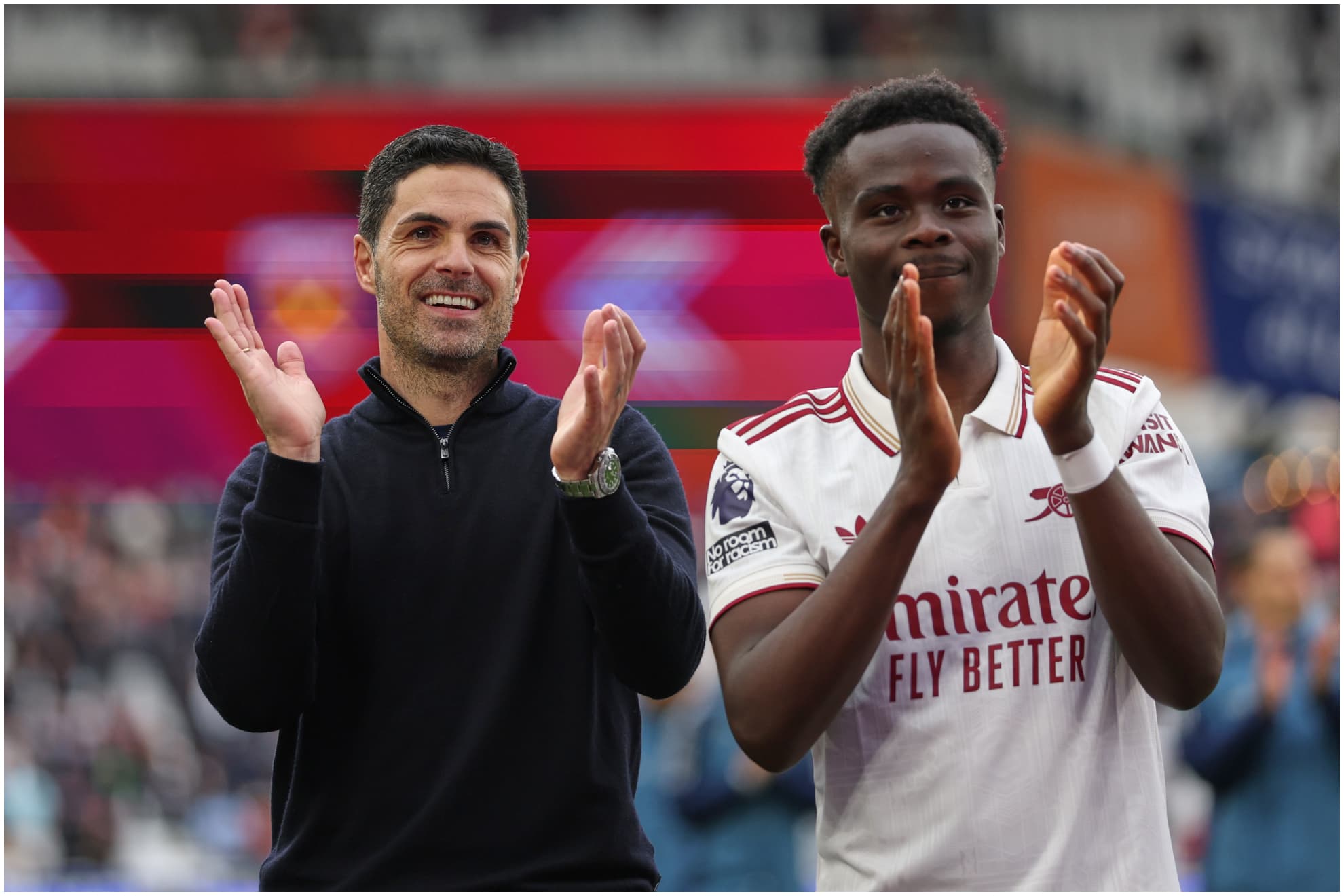 Arteta y Saka, entrenador y segundo capitán del Arsenal.