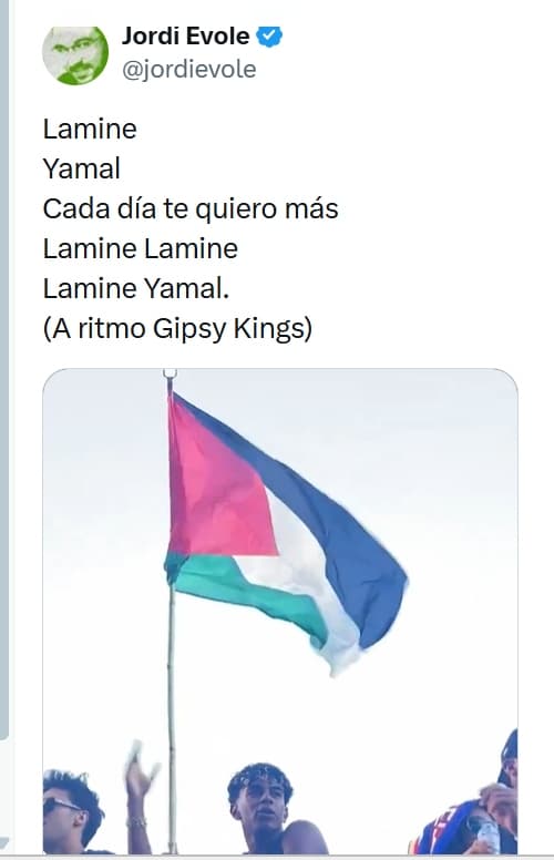 Canción que le 'dedica' Évole a Yamal por su gesto con Palestina.
