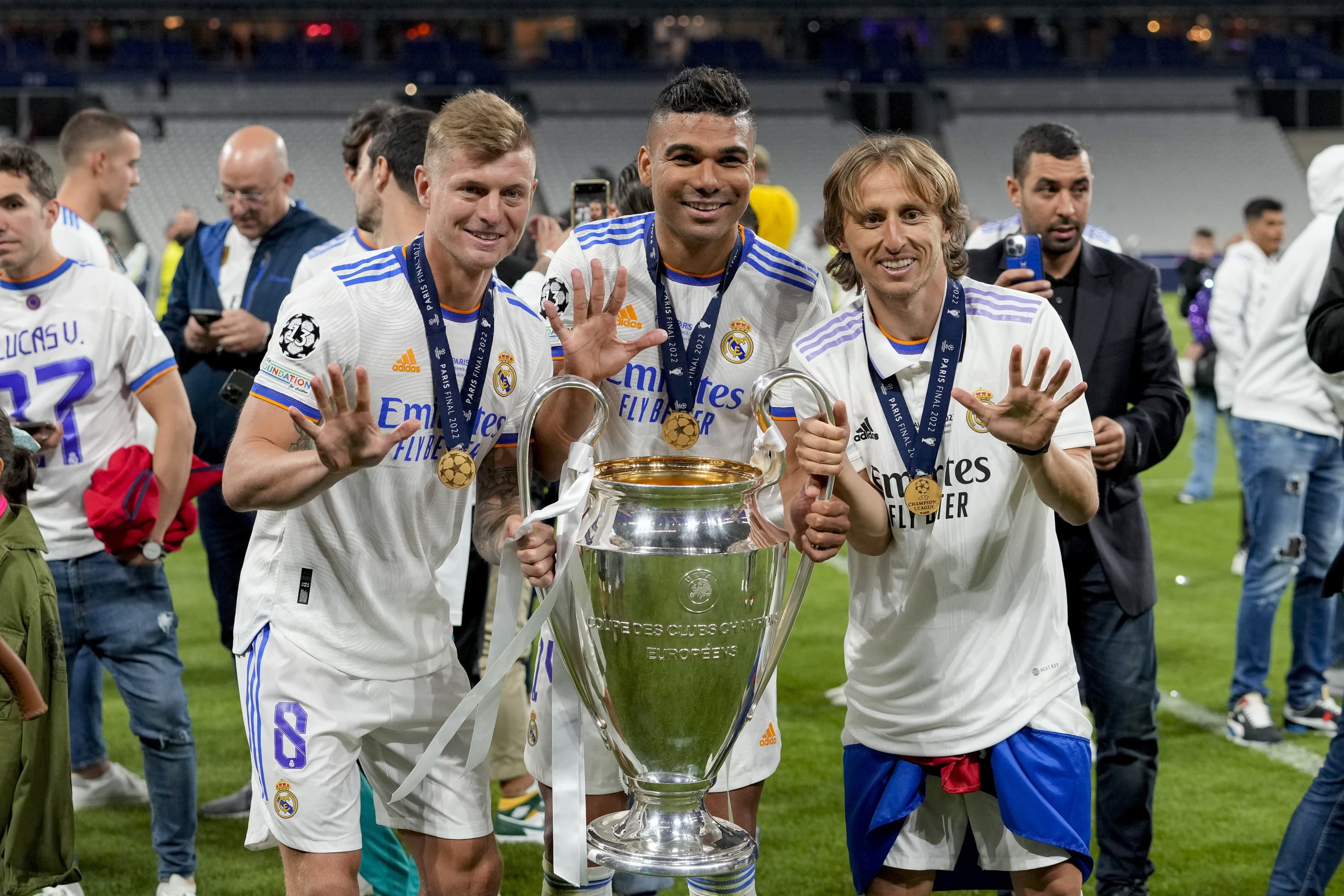 Kroos, Casemiro y Modric.