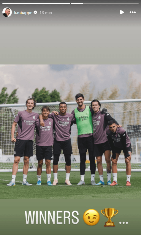 La storie de Mbappé tras el entrenamiento de hoy.