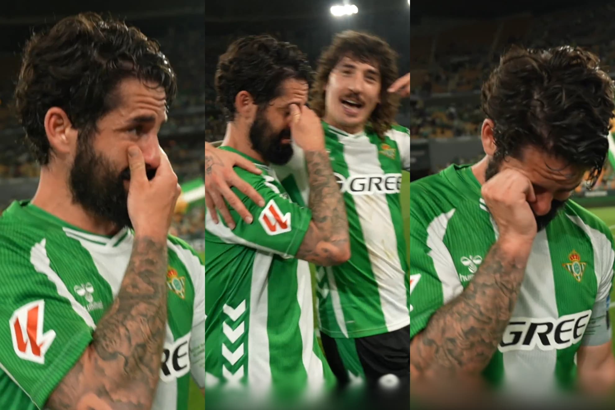 Isco llora celebrando el pase a la Champions del Betis