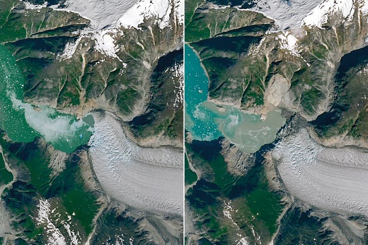 Tracy Arm y South Sawyer antes y después
