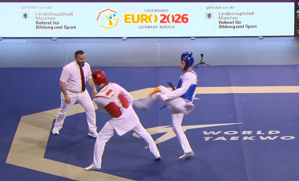 Sergio Troitiño, en semifinales del Europeo de taekwondo en Múnich.