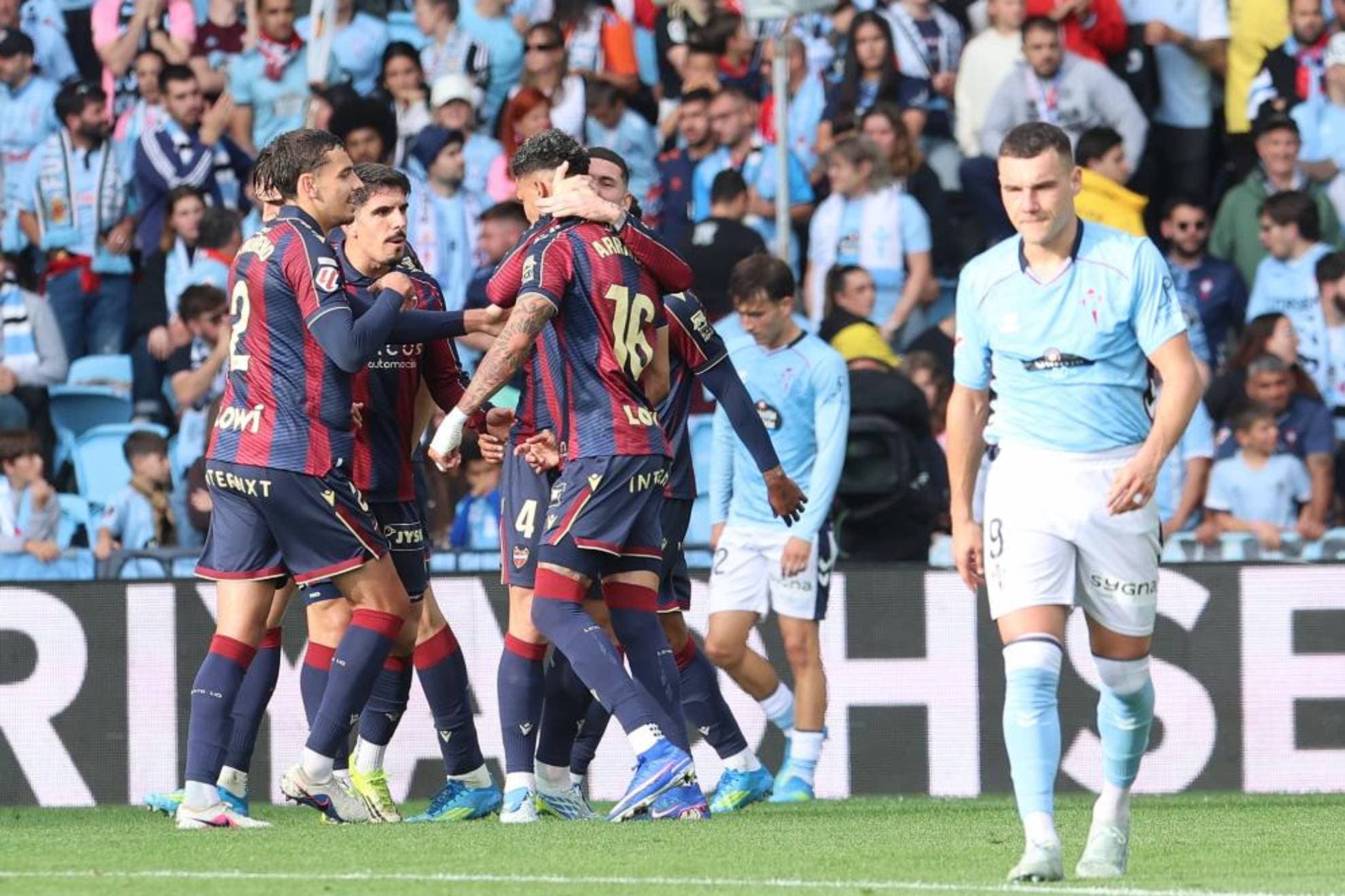 Una imagen del Celta-Levante disputada en la pasada jornada liguera.