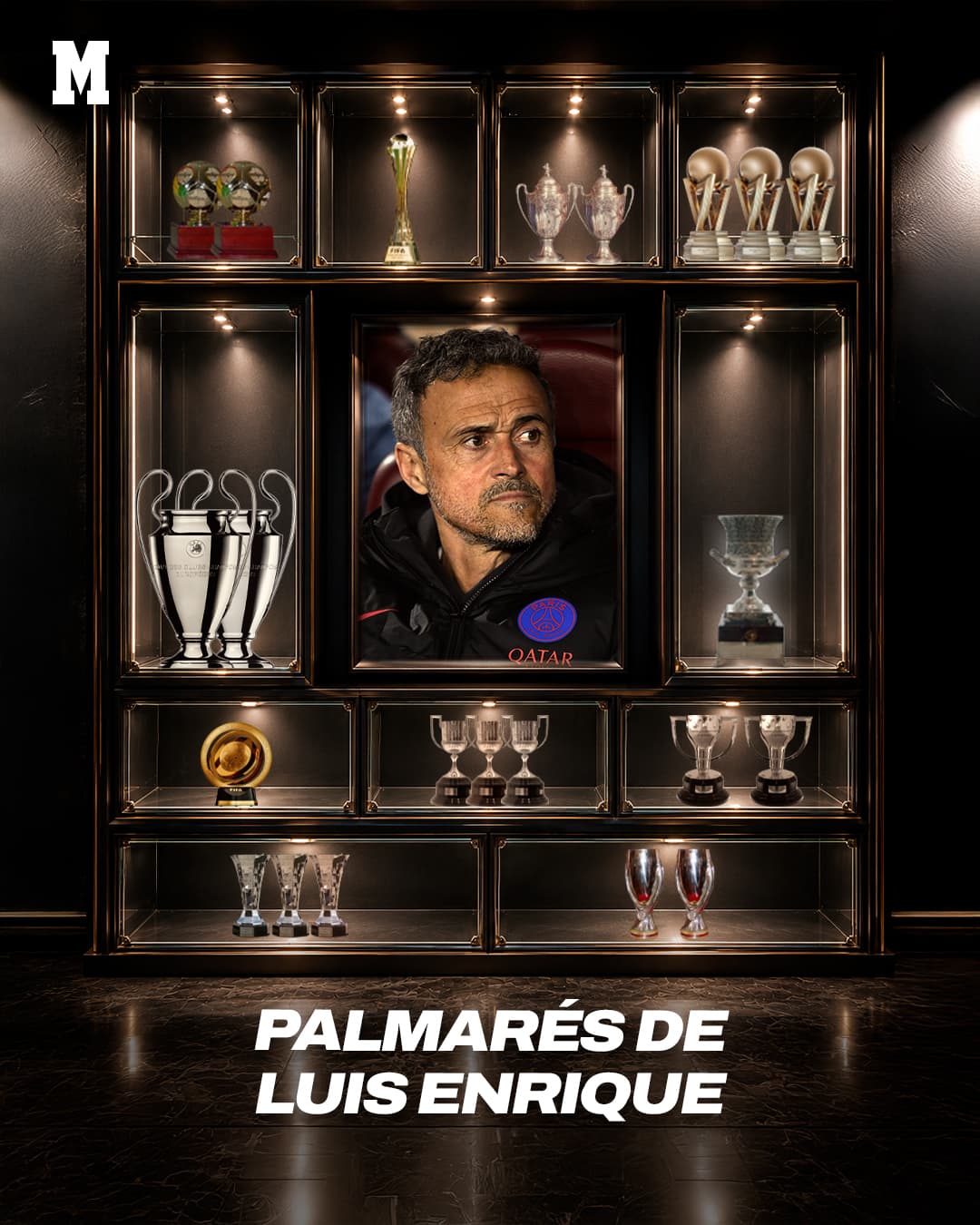 El palmarés total de Luis Enrique como entrenador.
