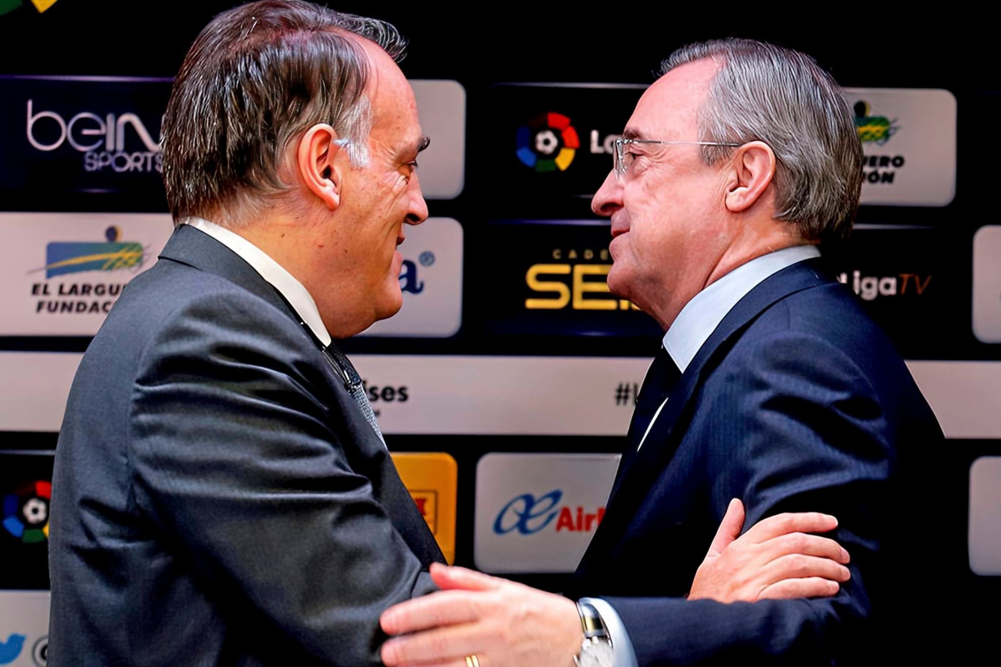 Javier Tebas responde al "verdadero" Florentino Pérez: "La mentira continua... con alguna pastilla para mentir mejor