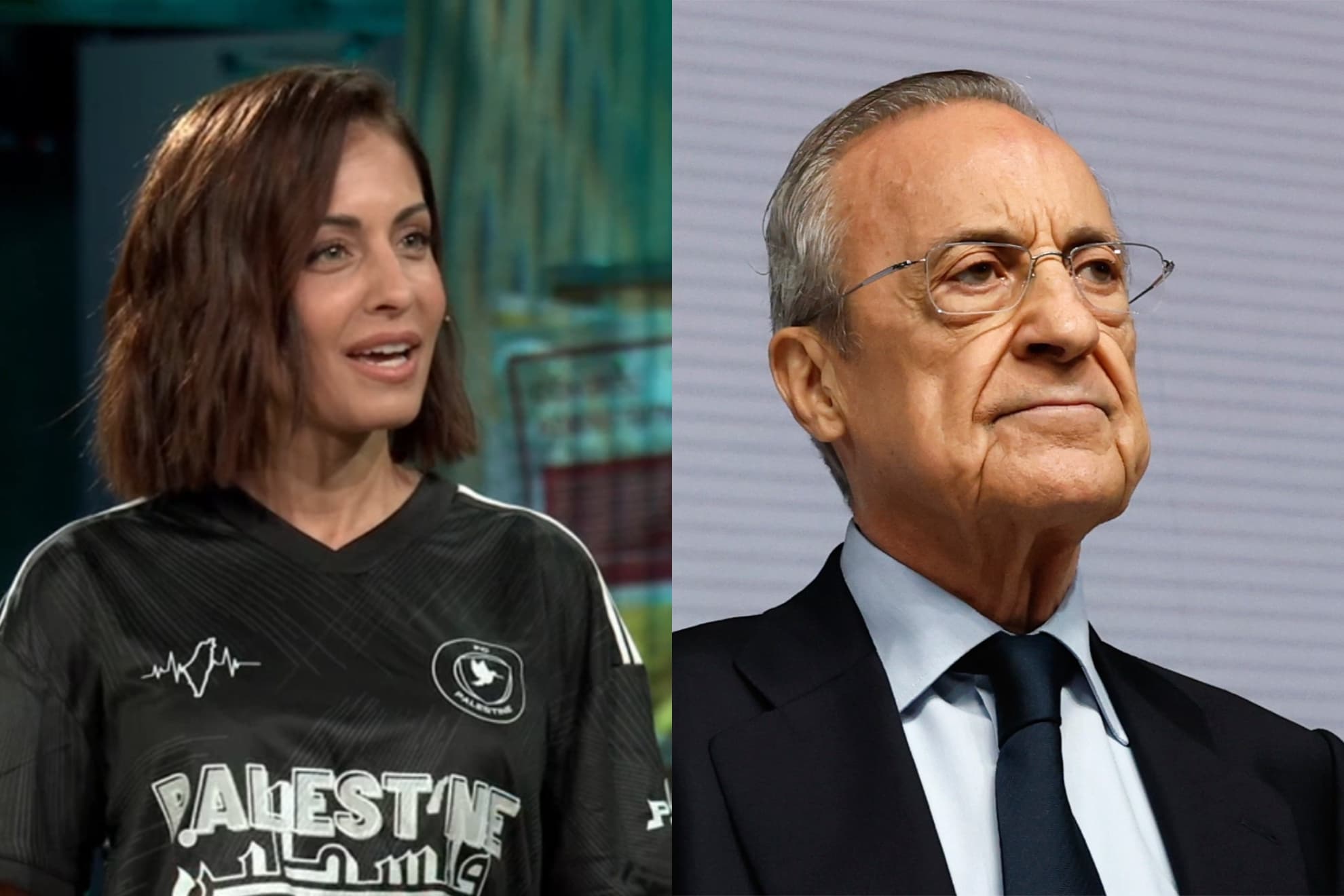 Hiba Abouk y Florentino Pérez.