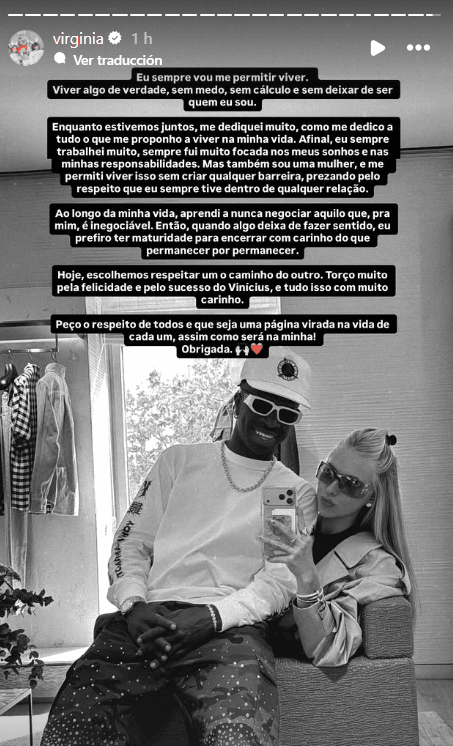 Virginia Fonseca anuncia su ruptura con Vinicius