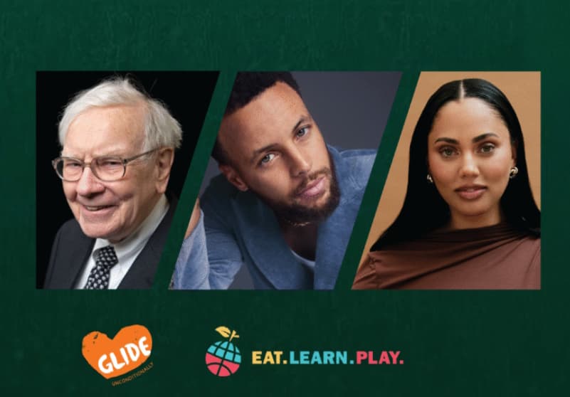 Warren Buffett, Stephen Curry y Ayesha Curry.