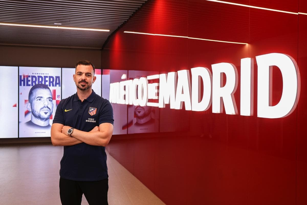 José Herrera, en su presentación como entrenador del Atlético de Madrid