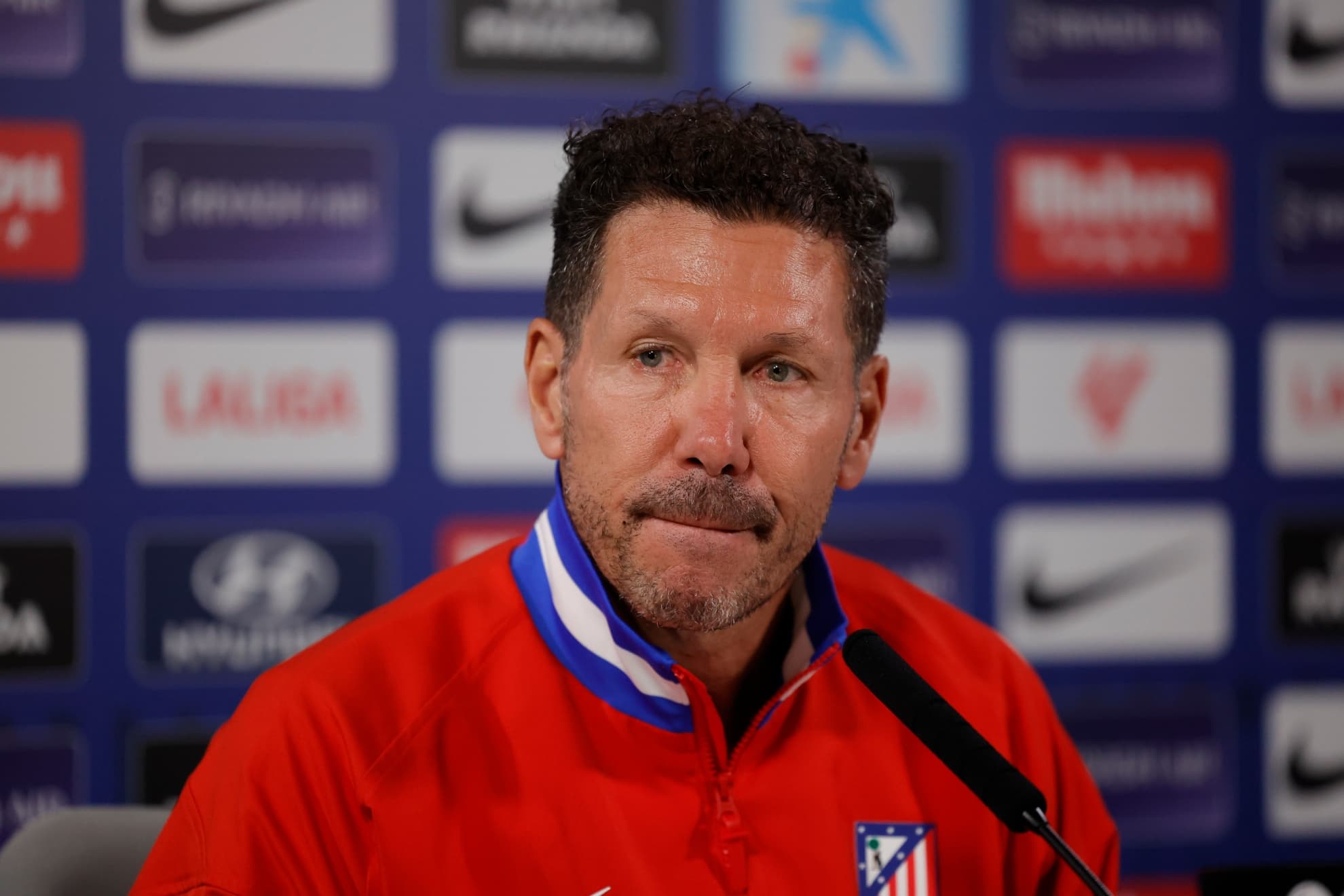 Simeone, durante una rueda de prensa.