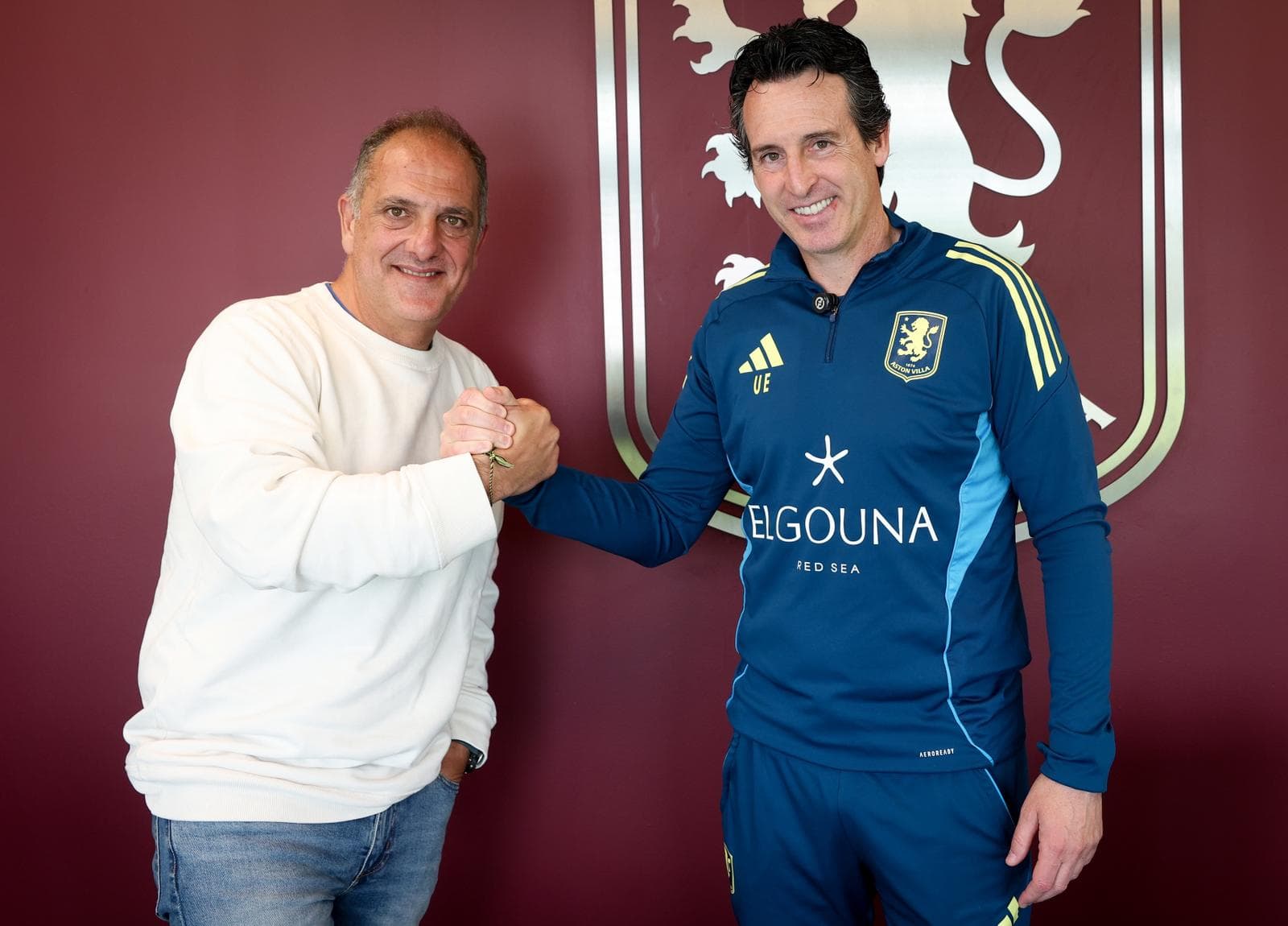 Unai Emery, con el redactor de MARCA.