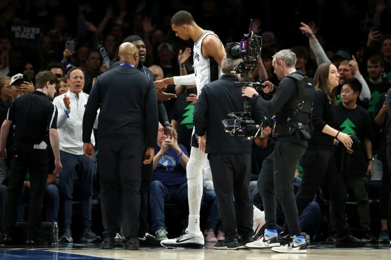 Spurs star Wembanyama ejected for elbowing Wolves' Reid