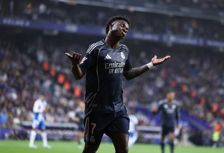 Vinicius double delays Barca title as Real Madrid down Espanyol