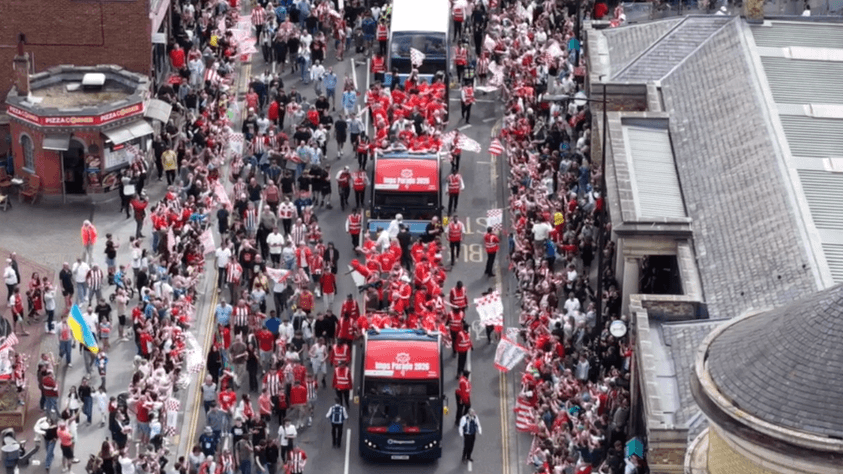 Watch: Lincoln City's open-top bus parade
