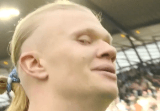 Revealed: Erling Haaland’s TV camera sing-song after Manchester City’s 2-1 win over Arsenal